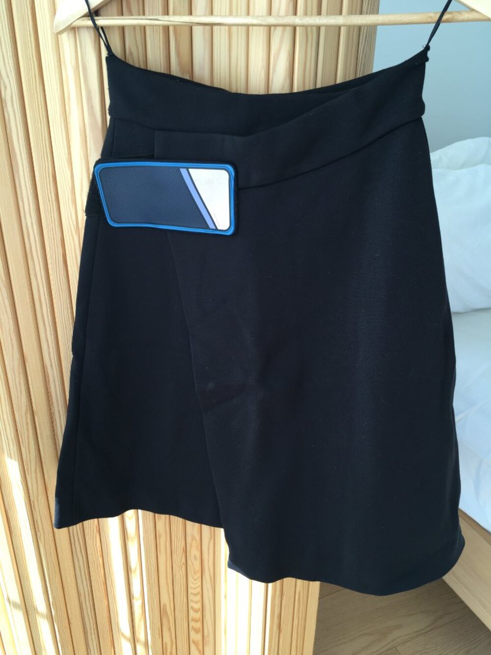 PRADA black technical 2017 PLEATED  VELCRO WRAP Skirt 38